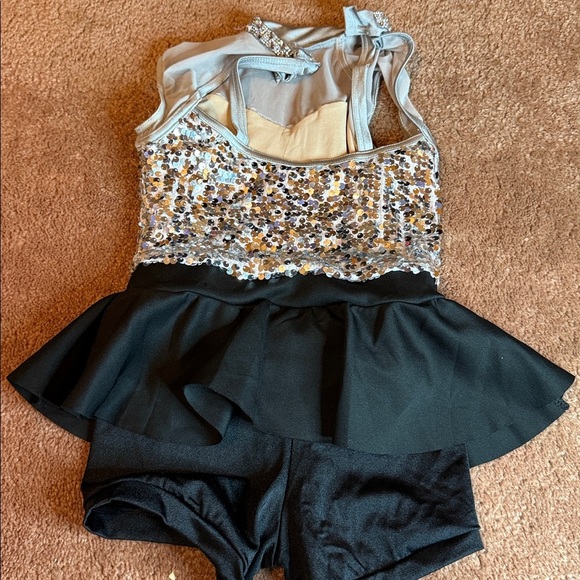 Weissman Silver and Black Tap or Acro Dance Costume - Picture 3 of 3
